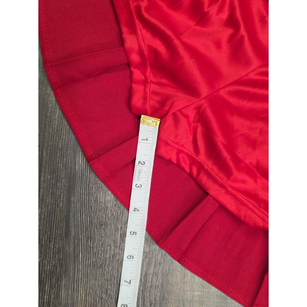 ZHANCHTONG Red Pleated Mini Skirt Built-In Shorts Skort Women's Size S NWT - Picture 6 of 8